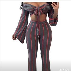 2 piece striped outfit